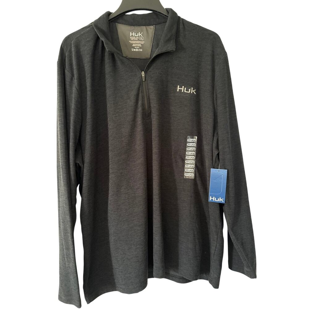 Huk Fishing Tidal 1/4 Zip Long Sleeve Shirt XXL Dark Gray NWT
